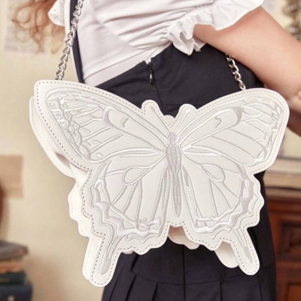Elegant White Butterfly Shoulder Bag (Novelty Chain Bag)